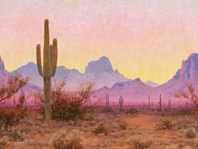 Desert sunset landscape for previewing gamma correction and midtone brightness