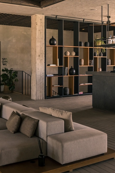 Spa lounge with soft lighting for observing contrast effect on atmosphere