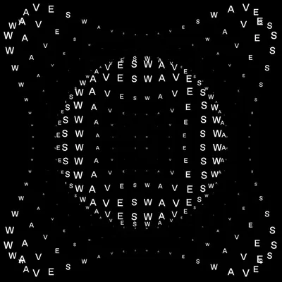 Waves typography artwork for observing lightening effect on graphic designs